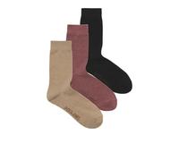 Freizeitsocken JACK & JONES "JACORDINARY SOCKS 3 PACK NOOS", Herren, tibetan rot pack:bronze mist, schwarz, Baumwollmischung, unifarben, elastisch, Socken (12628223-0) tibetan rot pack:bronze mist, sc