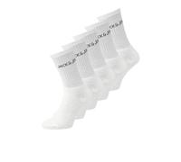 Tennissocken JACK & JONES "JACREGEN TENNIS SOCK 5 PACK NOOS", Herren, weiß (weiß pack:weiß, weiß, weiß, weiß), Baumwollmischung, unifarben, elastisch, Socken Tennissocken, mit Stretchanteil (60593162-