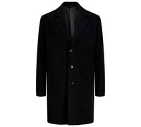 Kurzmantel JACK & JONES "JJEJAMES COAT SN", Herren, Gr. XXL, schwarz, Web, Obermaterial: 100% Polyester, unifarben, knielang, tiefer V-Ausschnitt, gerader Abschluss, Mäntel Kurzmantel, Kunstfaser, mit