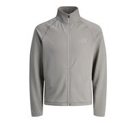 Sweatjacke JACK & JONES "JCOCNZ STRUCTURE FULL ZIP SN", Herren, Gr. XL, grau (gray flannel), angeraute Sweatware, Obermaterial: 95% Polyester, 5% Elasthan, unifarben, regular fit, hoch geschlossener A