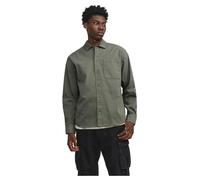 Langarmhemd JACK & JONES "JCOCOLLECTIVE ZAC OVERSHIRT LS SN", Damen, Gr. S, N-Gr, grün (agave grün), Twill, Obermaterial: 100% Baumwolle, Basic, relaxed fit, Hemden Langarmhemd (96325718-S)
