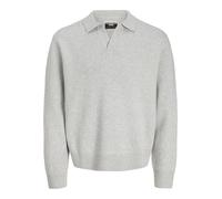 JACK & JONES Strickpullover mit V-Ausschnitt Modell 'COVER' in Hellgrau Melange, Größe XL