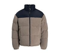 Steppjacke JACK & JONES "JCOFLARE TEDDY PUFFER JACKET", Herren, Gr. XXL, desert taupe detail:blocking, Web, Obermaterial: 100% Polyester, colorblocking, relaxed fit, Jacken Steppjacke (52732242-XXL)