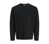 JACK&JONES - JCOFUSION INTERLOCK TEE LS CREW NECK black - Gr. - M