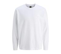 JACK&JONES - JCOFUSION INTERLOCK TEE LS CREW NECK bright white - Gr. - XXL