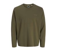 JACK&JONES - JCOFUSION INTERLOCK TEE LS CREW NECK grape leaf - Gr. - XXL