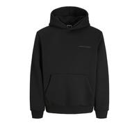 Kapuzensweatshirt JACK & JONES "JCOFUSION SCUBA SWEAT HOOD NOOS", Herren, Gr. M, schwarz, angeraute Sweatware, Obermaterial: 77% Polyester, 18% Viskose, 5% Elasthan, unifarben, modisch, relaxed fit, L