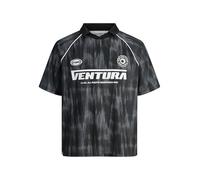 JACK & JONES Jcoretreat AOP Mesh Open Collar Polo Ss