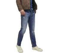 JACK & JONES Jeans Herren Tim Vintage Slim Straight Stretch Ripped Destroyed Baumwolle Elasthan Gerades Bein Blue Denim (DE/NL/SE/PL, Bundweite & Schrittlänge, 29, 32, Blue Denim)