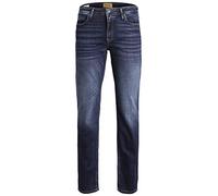 JACK & JONES Jeans Regular Fit Denim Stone Washed Mid Waist mit Heller Naht JJICLARK JJORIGINAL, Farben:Blau,Größe Jeans:W31 L34,Z - Länge L30/32/34/36/38:L34