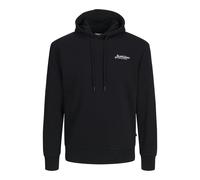 Kapuzensweatshirt JACK & JONES "JJBEAU SWEAT HOOD", Herren, Gr. M, schwarz, angeraute Sweatware, Obermaterial: 80% Baumwolle, 20% Polyester, unifarben, modisch, relaxed fit, Langarm Rippbündchen, Swea