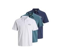 Poloshirt JACK & JONES "JJBRANDON POLO SS 3PK MP", Damen, Gr. L, hellweiß pack:hellweiß, atlantic deep, navy blazer, Jersey, Obermaterial: 100% Baumwolle, unifarben, regular fit, Shirts (76723629-L) h