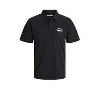 Poloshirt "JJBRANDON POLO SS PLS", Damen, Gr. 5XL, schwarz, Jersey, Obermaterial: 100% Baumwolle, JACK & JONES PLUSSIZE, bedruckt, regular fit, Shirts (81046401-5XL) schwarz