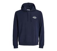 Kapuzensweatshirt "JJBRANDON SWEAT HOOD PLS", Herren, Gr. 5XL, navy blazer, angeraute Sweatware, Obermaterial: 60% Polyester, 40% Baumwolle, JACK & JONES PLUSSIZE, unifarben, regular fit, Rippbündchen