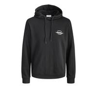 Kapuzensweatshirt "JJBRANDON SWEAT HOOD PLS", Herren, Gr. 5XL, schwarz, angeraute Sweatware, Obermaterial: 60% Polyester, 40% Baumwolle, JACK & JONES PLUSSIZE, unifarben, regular fit, Rippbündchen, Sw