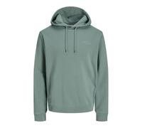 Kapuzensweatshirt JACK & JONES "JJCOLLEGE LOGO SWEAT HOOD", Herren, Gr. L, mineral blau, Sweatware, Obermaterial: 80% Baumwolle, 20% Polyester, unifarben, relaxed fit hüftlang, Rundhals, Rippbündchen,