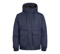 Bomberjacke JACK & JONES "JJCONSTRUCT BOMBER", Herren, Gr. L, blau (navy blazer), Web, Obermaterial: 100% Polyester, unifarben, modisch, normal, Langarm Rippbündchen, Jacken (57592240-L) navy blazer