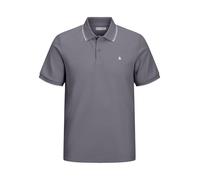 Poloshirt JACK & JONES "JJEAUSTIN POLO SS NOOS", Herren, Gr. L, castlerock detail:play, Jersey, Obermaterial: 58% Polyester, 40% Baumwolle, 2% Elasthan, unifarben, regular fit normal, ohne Ausschnitt,