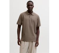 JACK & JONES Regular Fit Poloshirt mit Strukturmuster Modell 'AUSTIN' in Taupe, Größe M