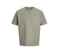 T-Shirt "JJEAUSTIN TEE SS NOOS PLS", Jungen, Gr. 4XL, beige (vetiver), Jersey, Obermaterial: 58% Polyester, 40% Baumwolle, 2% Elasthan, JACK & JONES PLUSSIZE, unifarben, Basic normal, Rundhals, Shirts