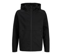 Sweatshirt JACK & JONES JUNIOR "JJEBASE SWEAT ZIP HOOD NOOS JNR", Jungen, Gr. 176, schwarz, angeraute Sweatware, Obermaterial: 75% Polyester, 21% Baumwolle, 4% Elasthan, unifarben, relaxed fit normal,