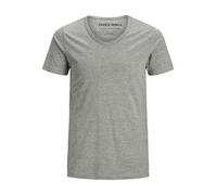 JACK&JONES - JJEBASIC V-NECK TEE S/S NOOS light grey melange - Gr. - L