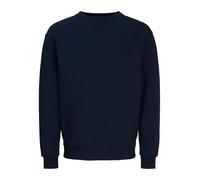 Sweatshirt JACK & JONES "JJEBRADLEY mit Rippbündchen für Alltag und Freizeit", Herren, Gr. S, blau (navy blazer), angeraute Sweatware, Obermaterial: 61% Polyester, 39% Baumwolle, unifarben, relaxed fi