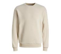 Sweatshirt JACK & JONES "JJEBRADLEY mit Rippbündchen für Alltag und Freizeit", Herren, Gr. S, gelb (moonbeam), angeraute Sweatware, Obermaterial: 61% Polyester, 39% Baumwolle, unifarben, relaxed fit n