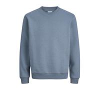 Sweatshirt "JJEBRADLEY SWEAT CREW NOOS PLS", Herren, Gr. 3XL, blau mirage, angeraute Sweatware, Obermaterial: 65% Polyester, 35% Baumwolle, JACK & JONES PLUSSIZE, unifarben, loose fit normal, Rundhals