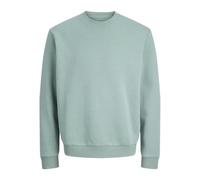 Sweatshirt "JJEBRADLEY SWEAT CREW NOOS PLS", Herren, Gr. 3XL, mineral blau, angeraute Sweatware, Obermaterial: 65% Polyester, 35% Baumwolle, JACK & JONES PLUSSIZE, unifarben, loose fit normal, Rundhal