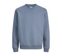 Sweatshirt "JJEBRADLEY SWEAT CREW NOOS PLS", Herren, Gr. 6XL, blau mirage, angeraute Sweatware, Obermaterial: 65% Polyester, 35% Baumwolle, JACK & JONES PLUSSIZE, unifarben, loose fit normal, Rundhals
