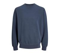 Sweatshirt JACK & JONES "JJECHARGE FADED SWEAT CREW NECK NOOS", Herren, Gr. XS, blau (mood indigo), angeraute Sweatware, Obermaterial: 100% Baumwolle, unifarben, loose fit taillenbedeckt, Rundhals, Ri