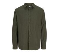 Jack & Jones Hemd JJECLASSIC Melange L/S Noos Khaki Herren Plussize Größe S