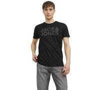 Jack & Jones Herren Jjecorp Logo Tee O-Neck Noos T-Shirt, Black/Fit:Slim/Large Print/Black, XXL EU