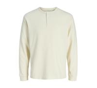 JACK&JONES - JJEDOVER HENLEY LS TEE NOOS antique white - Gr. - XS