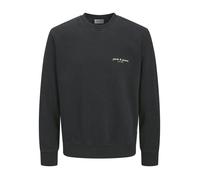 JACK&JONES - JJEDOVER PRINT SWEAT CREW NECK black - Gr. - XL