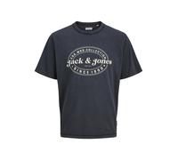 JACK&JONES - JJEDOVER PRINT TEE SS CREW NECK SN black - Gr. - L