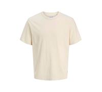 Rundhalsshirt JACK & JONES "JJEDOVER TEE SS CREW NECK", Herren, Gr. L, weiß (antique weiß), Single Jersey, Obermaterial: 100% Baumwolle, unifarben, relaxed fit normal, Rundhals, Shirts Rundhalsshirt (