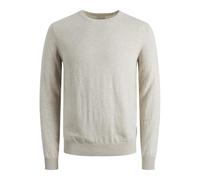 Jack & Jones JJEEMIL Knit Crew Neck NOOS Herren, Oatmeal/Detail:Melange, M