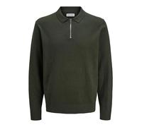 JACK & JONES Jjeemil Knit Polo Half Zip Ls Noos