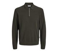 JACK & JONES Jjeemil Knit Polo Half Zip Ls Noos