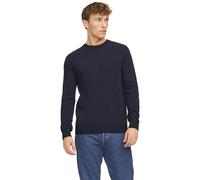 Rundhalspullover JACK & JONES "JJEGLOBE KNIT CREW NECK NOOS" Gr. M, blau (mood indigo) Herren Pullover (27349125-M) mood indigo