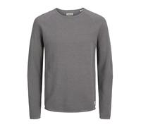 Rundhalspullover JACK & JONES "JJEHILL KNIT CREW NECK NOOS" Gr. S, castlerock detail:twist, Herren, Strick, Obermaterial: 100% Baumwolle, Pullover, aus Strukturstrick (11312906-S) castlerock detail:tw