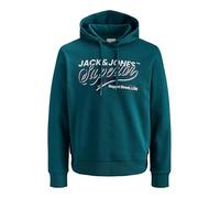 Jack & Jones Kapuzensweatshirt JJELOGO SWEAT HOOD 2 COL 25/26 NOOS Herren Gr. S Atlantic Deep