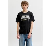 Jack & Jones "JJELOGO TEE SS O-NECK 2 COL AW26 SN" Baumwolle, regular fit (11420428-S) schwarz