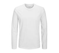 Rundhalsshirt JACK & JONES "JJEORGANIC BASIC TEE LS O-NECK NOOS", Herren, Gr. XL, weiß, Jersey, Obermaterial: 100% Baumwolle, unifarben, modisch, regular fit hüftbedeckend, Rundhals, Langarm, Shirts (
