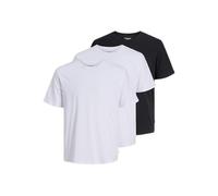 Jack & Jones T-Shirt JJEORGANIC Basic Rundhals Kurzarm 3er-Pack Herren Weiß/Schwarz XXL