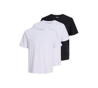 Rundhalsshirt JACK & JONES "JJEORGANIC BASIC TEE SS O-NE 3PK MP NOOS" Gr. XS (44), schwarz-weiß (black, white) Herren Shirts (37388204-XS) black, white