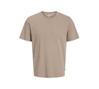 Rundhalsshirt JACK & JONES "JJEORGANIC BASIC TEE SS O-NECK NOOS", Herren, Gr. XXL, grau (mocha meringue), Single Jersey, Obermaterial: 100% Baumwolle, unifarben, modisch, regular fit taillenbedeckt, R