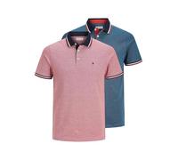 Jack & Jones Poloshirt »JJEPAULOS POLO SS 2PK« (2er-Pack), rio red - denim blue SIZE,L|M